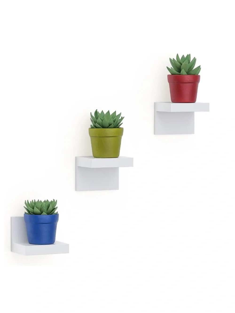 🪴RICHER HOUSE 3-Pack White Floating Wall Shelves 4” Display Ledges🪴